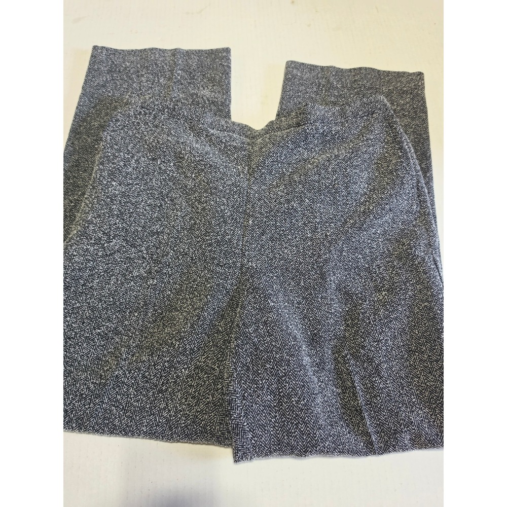 Alfred Dunner Womens 14 Herringbone Pull On Pants Black White Straight Leg Knit